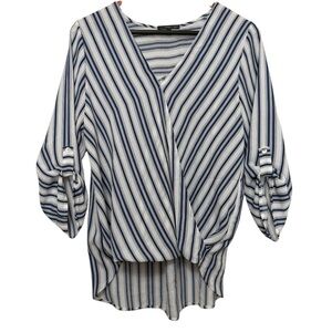 West Kei Allan Surplice Neck Convertible Sleeve High Low Top Women’s Medium